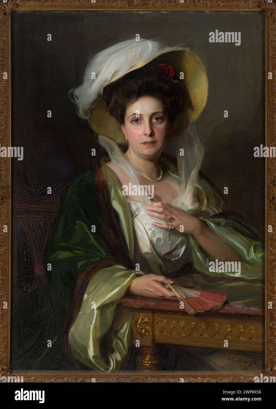 Nous donnerons un portrait dans un grand chapeau ; László, Fülöp (1869-1937) ; 1907 (1907-00-00-1907-00-00) ; femmes, peinture hongroise, portraits, portraits de femmes Banque D'Images