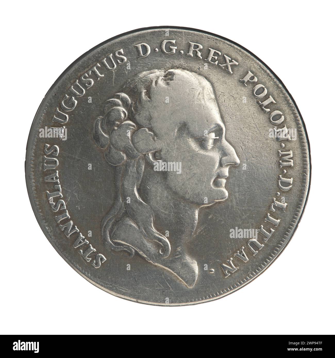 Ce thaler couronne de 1788 a été émis sous le règne du roi polonais Stanisław August Poniatowski, frappé par Efraim Brenn, représentant la monnaie polonaise du XVIIIe siècle. Banque D'Images