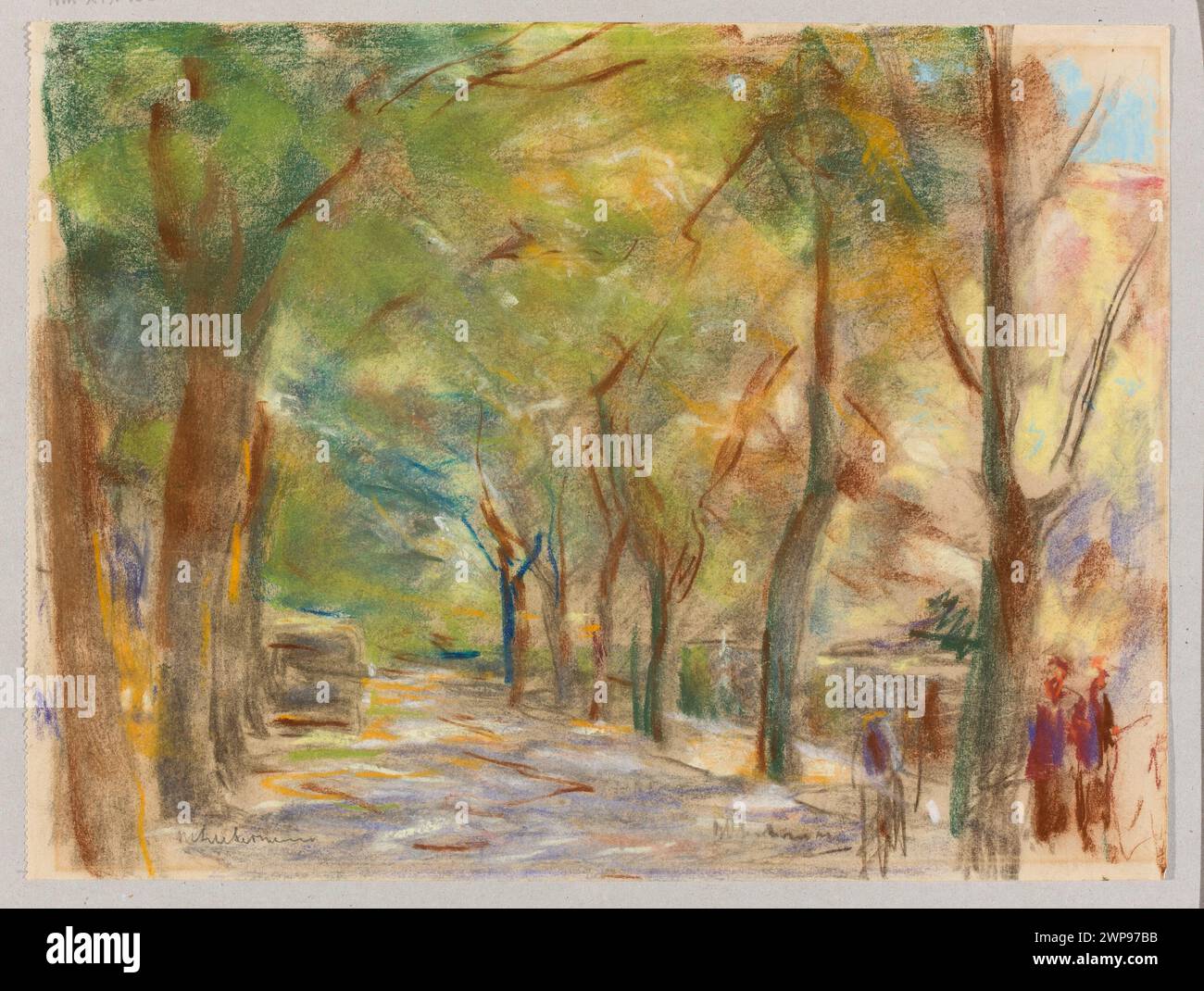 Colomierstraße in Wannsee ; Liebermann, Max (1847-1935) ; 1922 (1922-00-00-1922-00-00) ; Berlin (Allemagne), Colomierstraße (Wannsee - rue), Allemagne (état), Schlesisches Museum der Bildenden Künste (Wrocław - 1880-1945) - collection, Wannsee (Berlin - quartier), avenues, arbres, modernisme (style), culture allemande (style), paysages, paysages urbains, dessins allemands, rues Banque D'Images