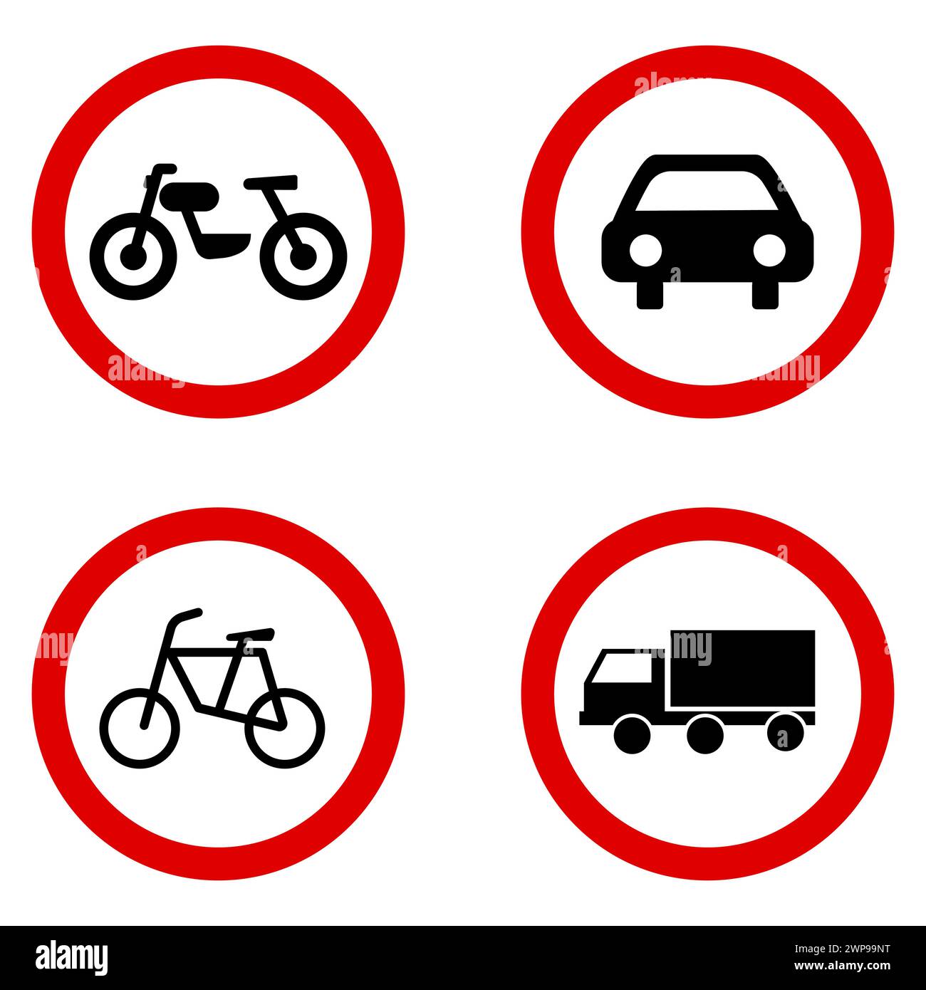 Signalisation routière interdite. Signalisation routière obligatoire. Code de la route. Illustration vectorielle. image de stock. SPE 10. Illustration de Vecteur