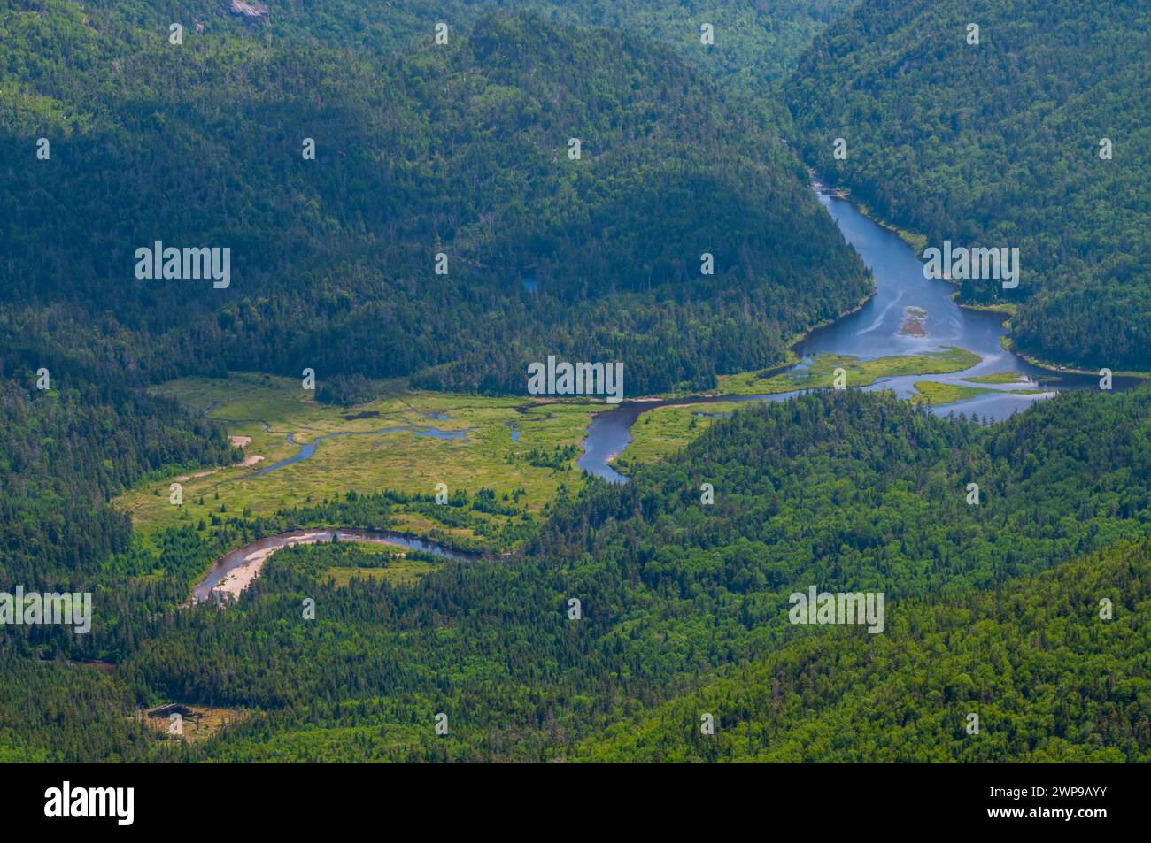 Terres coulées vues depuis Algonquin dans la région de High Peaks Wilderness dans les montagnes Adirondack de l'État de New York Banque D'Images