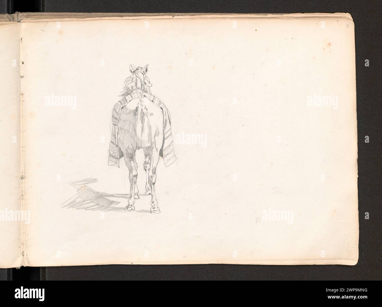 Ko recouvert d'un derk, de vous, étude à l'image 'retour de la foire aux os' (1881) ; Brandt, Józef (1841-1915) ; 1881 (1880-00-00-1881-00-00) ; Daszewska, Maria Aniela (1880-1970) - collection, cadeau (provenance), chevaux, études pour peintures Banque D'Images