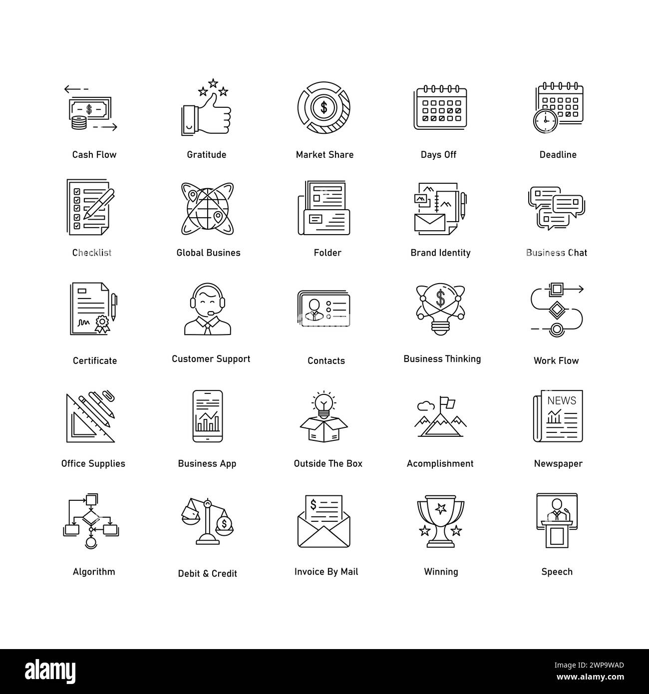 Pack d'icônes vectorielles bancaires et financières Illustration de Vecteur