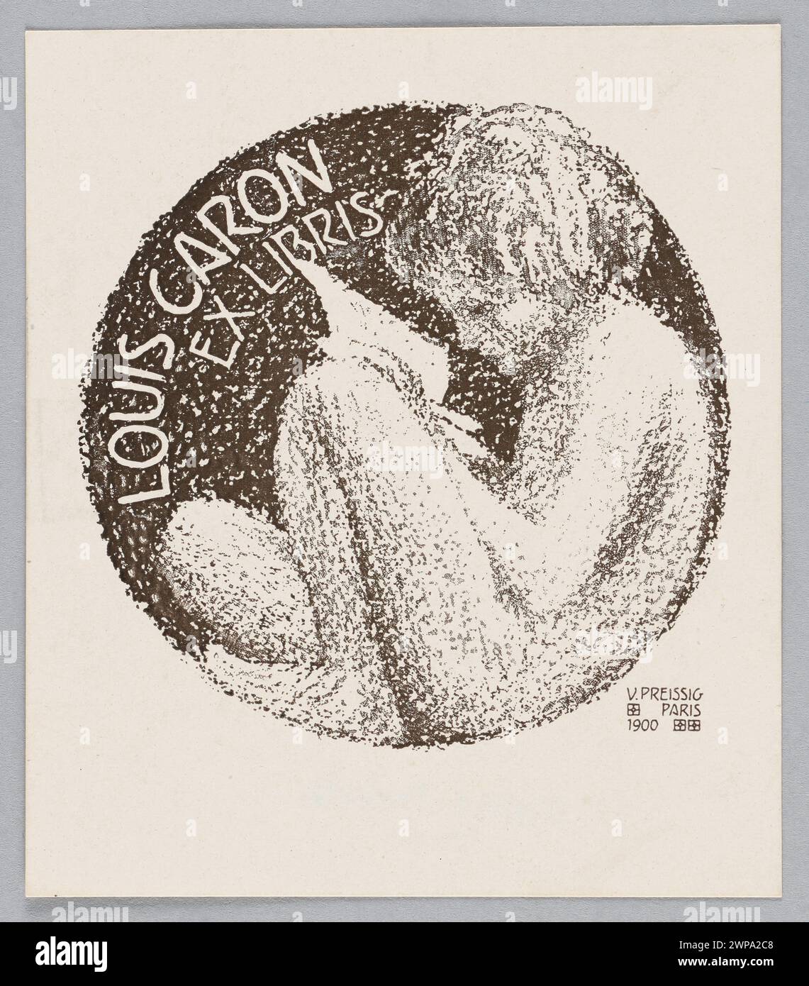 Louis Caron ex Libris ; Preissig, Vojtěch (1873-1944) ; 1900 (1900-00-00-1900-00-00); Banque D'Images