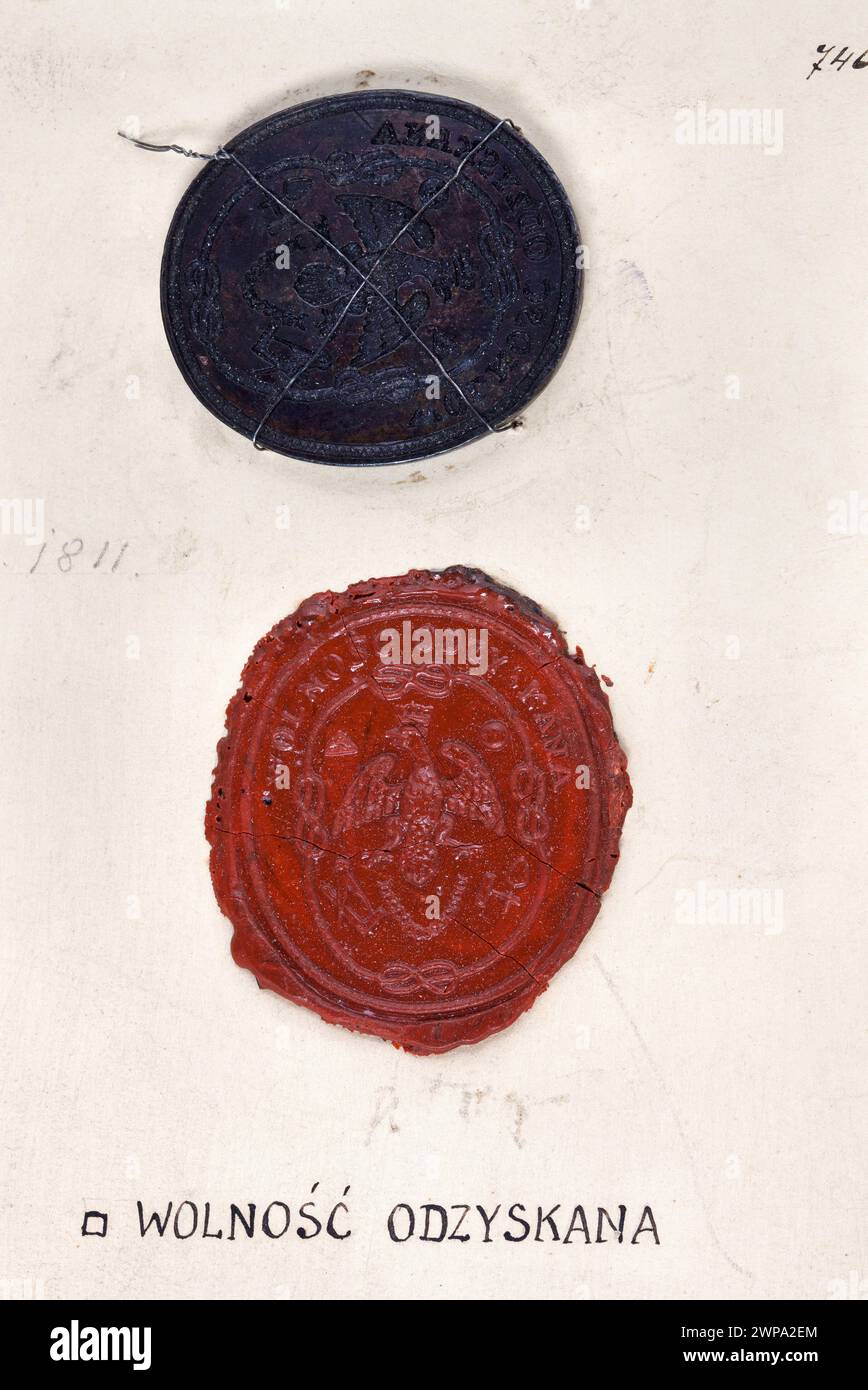 L'insigne « lentement récupéré » de Lublin, vers 1811, comporte des symboles maçonniques, dont la boussole, le carré et la lettre « G », emblématique de la franc-maçonnerie. Banque D'Images