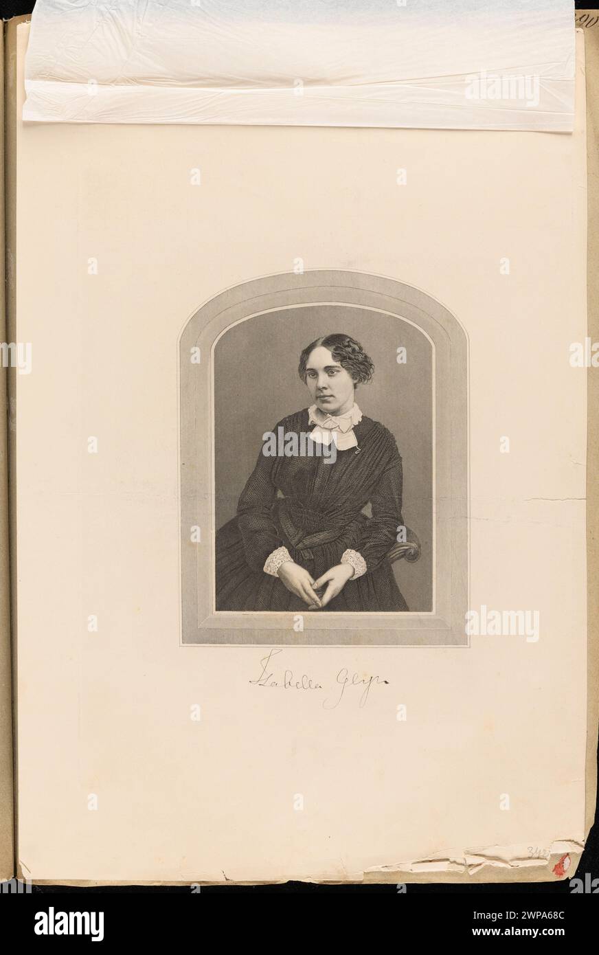 Portrait d'Isabella Glyn ; inconnu, Paine, William (CA 1800-1860), Tallis, John (Londres ; 1810-1876) ; 1853-1860 (1853-00-00-1860-00-00); Banque D'Images