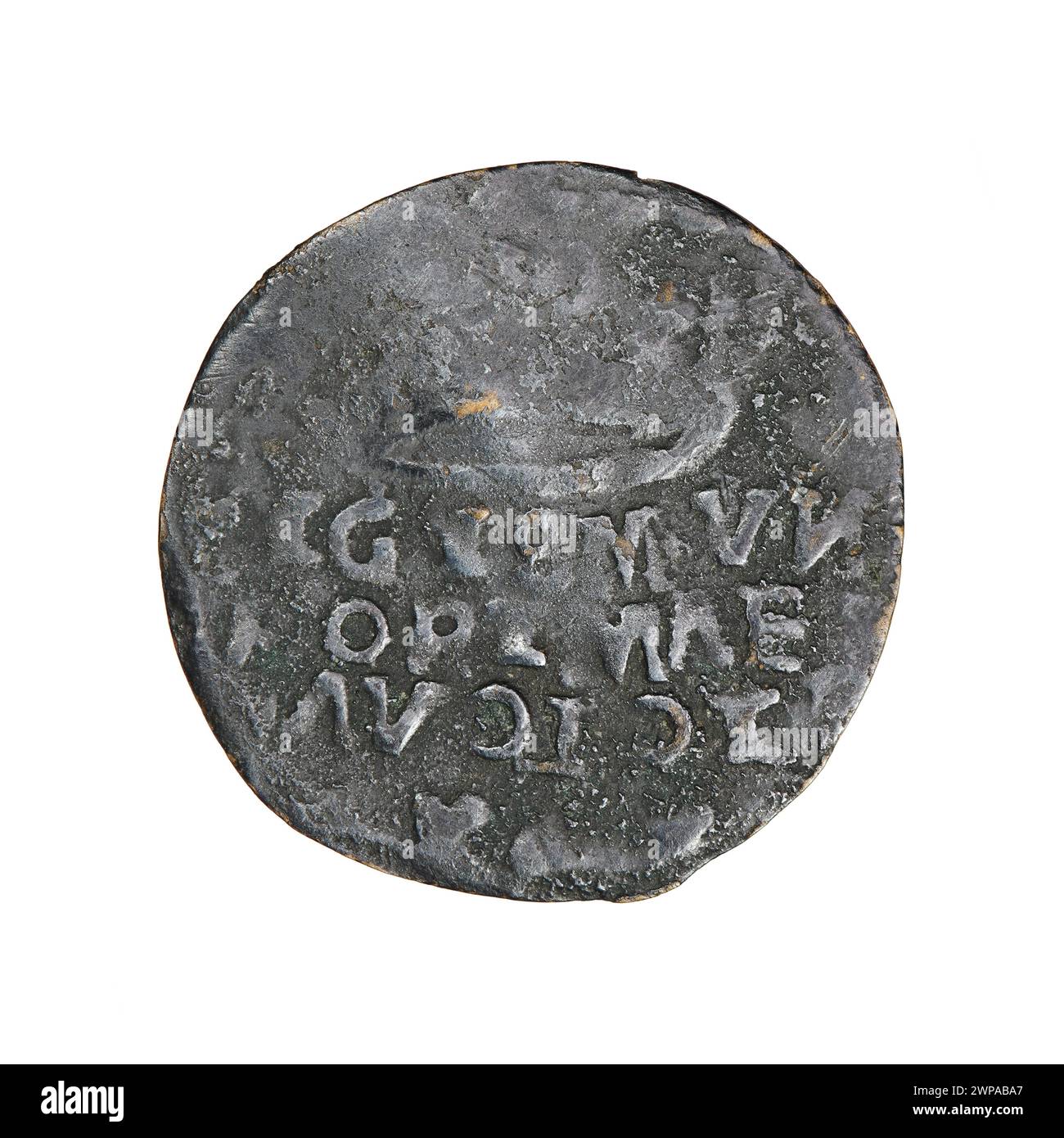 Penny de la couronne frappée sous le règne de Zygmunt I Stary, roi de Pologne, entre 1506 et 1548. Banque D'Images