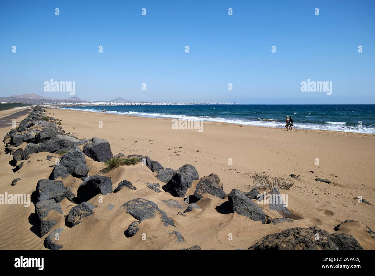 playa de matagorda plage sur le chemin périphérique de l'aéroport Lanzarote, îles Canaries, espagne Banque D'Images