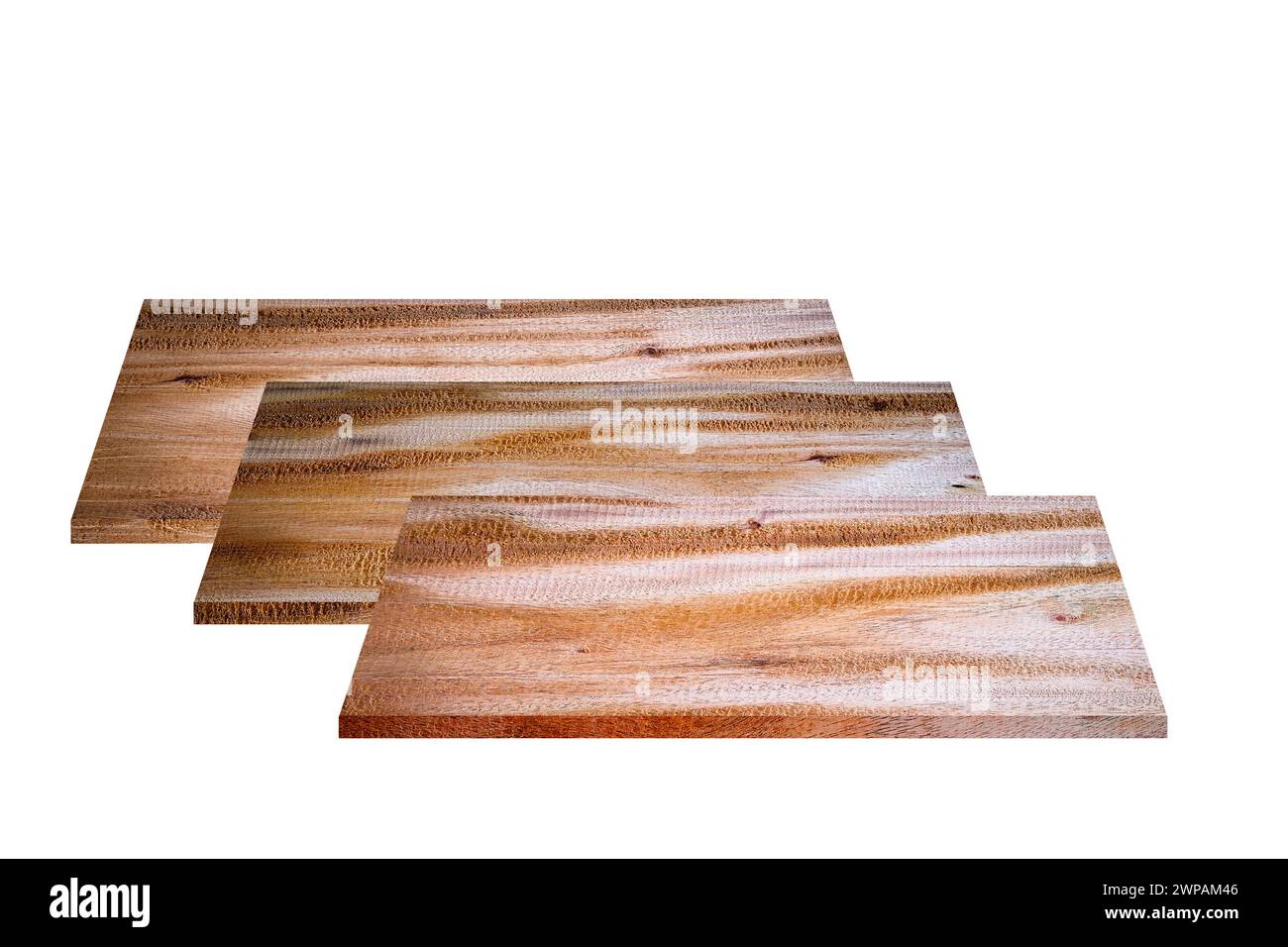 Empilé matériau de planche de bois vide sur forme carrée pour l'utilisation faire un meuble, la maison de construction ou décorer l'intérieur et l'extérieur, isolé sur dos blanc Banque D'Images