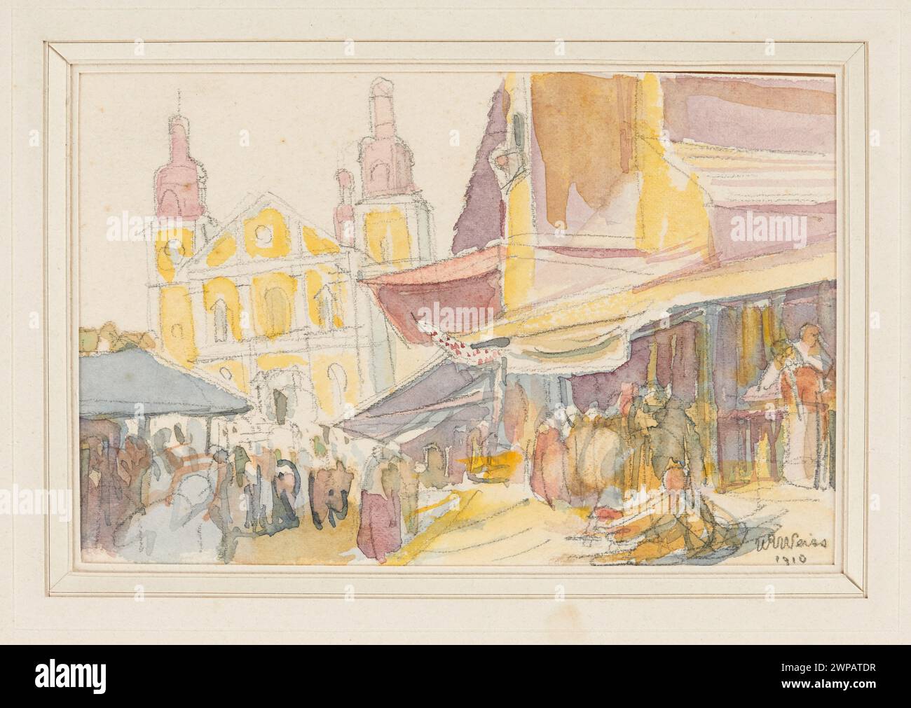 1910 représentation de l'église de Kalwaria Zebrzydowska par Wojciech Weiss, illustrant l'architecture de l'église et le site historique en Pologne. Banque D'Images 1910 représentation de l'église de Kalwaria Zebrzydowska par Wojciech Weiss, illustrant l'architecture de l'église et le site historique en Pologne. Banque D'Images