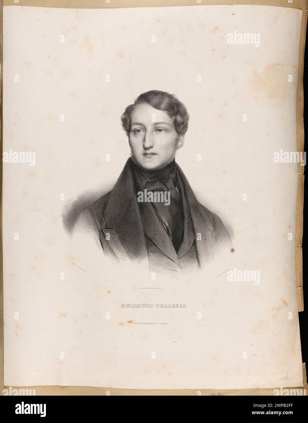 Portrait de Sigismond Thalberg ; Lange, Carl Johann (FL. 1834-1848), Grevedon, Henri (1776-1860), Königliche Lithographisches Institut ZU Berlin (Berlin ; Société ; 1823-1876), Breitkopf & Härtel (Leipzig ; Editeur ; 1818-1945) ; 1839 (1839-00-00-1839-00-00); Banque D'Images