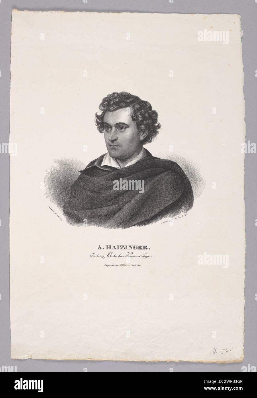 A. Haizinger. Grosherz. Badischer Kammer Sänger ; Müller, Heinrich (FL. CA 1800-1860), Stirnbrand, Franz Seraph (CA 1788-1882), Velten, Johann (1784-1864) ; 1850 (1850-00-00-1850-00-00); Banque D'Images
