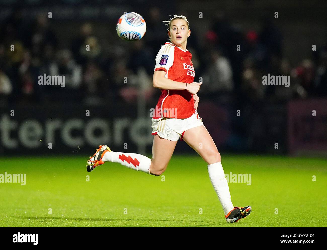 Alessia Russo d'Arsenal lors de la demi-finale de la Continental Tyres League Cup féminine de la FA au Mangata Pay UK Stadium, Borehamwood. Date de la photo : mercredi 6 mars 2024. Banque D'Images