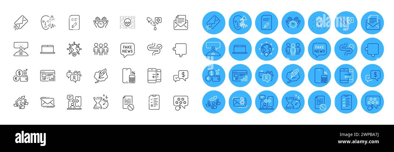 Rapport Web, pipette chimique et pack d'icônes de gamme d'ordinateurs portables. Pour l'application Web. Boutons d'icône de couleur. Vecteur Illustration de Vecteur