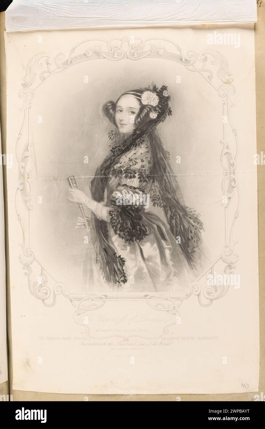 Portrait de la comtesse Ada Lovelace ; Mote, William Henry (1803-1871), Chalon, Alfred Edward (1780-1860), London joint Stock Newspaper Co. (Londres ; Éditeur ; FL. CA 1858-186.) ; 1858-1870 (1858-00-00-1870-00-00); Banque D'Images