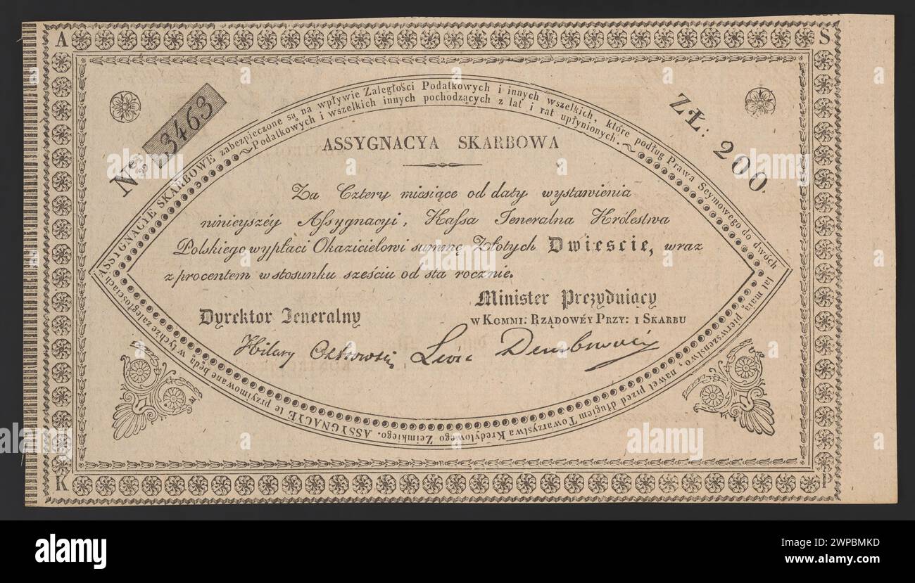 Document officiel de 1831 détaillant les affectations de fonds de trésorerie, les documents comptables et la supervision administrative du gouvernement. Banque D'Images