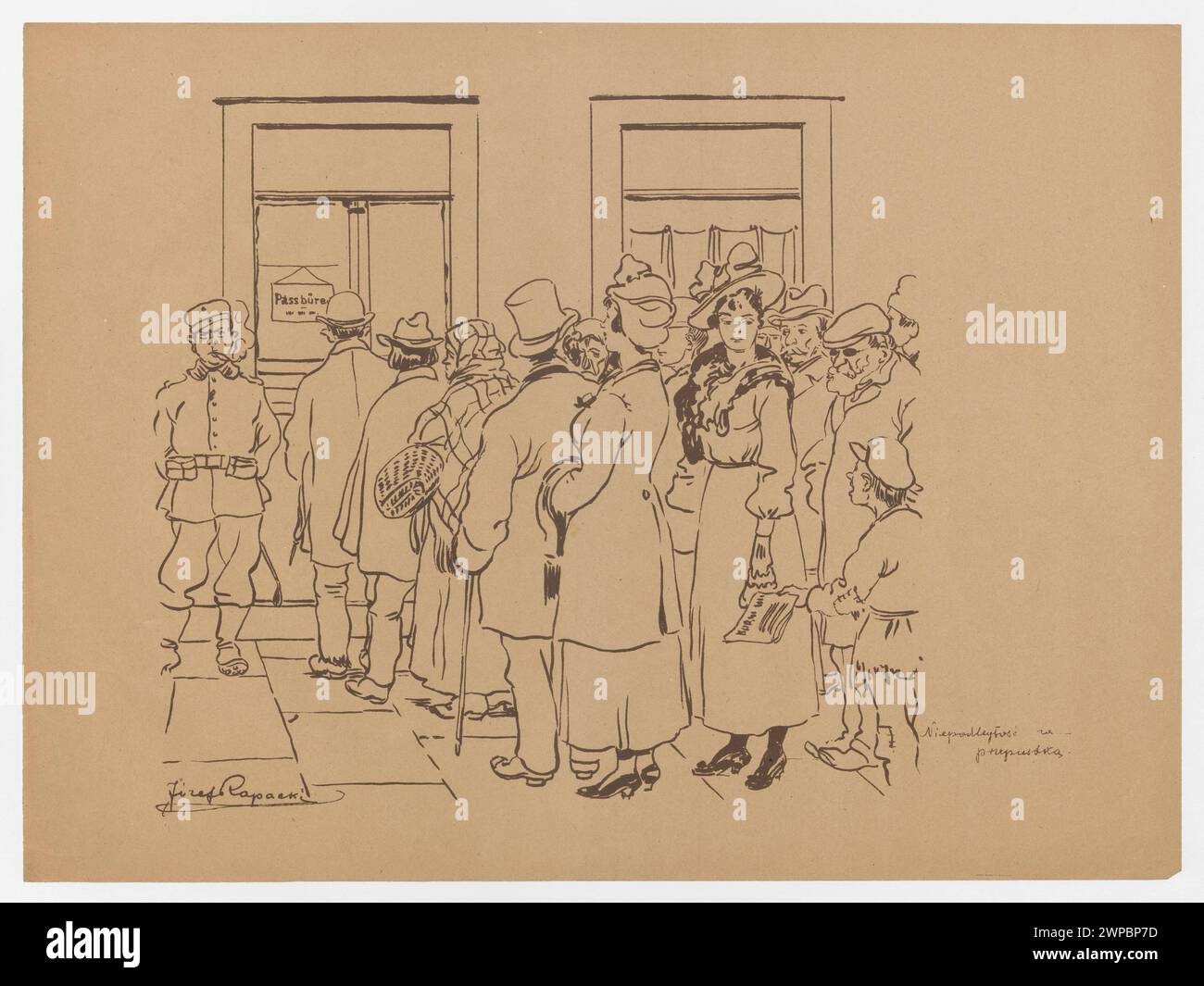 Indépendance pour un laissez-passer, conseil 10 du portefeuille 'pro memoria. Prusak in Poland (1915-1918) ; Rapacki, Józef (1871-1929), Cotty, Jan (Varsovie; Drukarnia et Litographic Zak 1919 (1918-00-00-1918-00-00);Gromadzka, Zofia - collection, première Guerre mondiale (1914-1918), caricatures, achat (provenance), soldats Banque D'Images