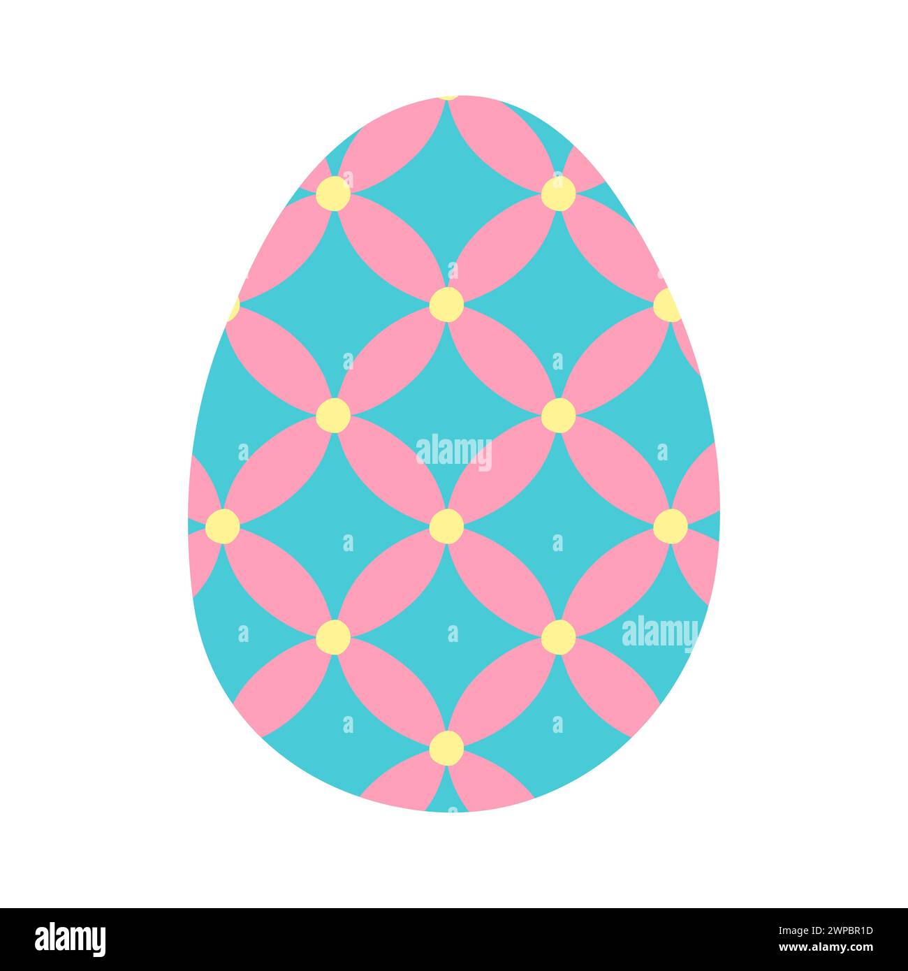 Oeuf avec motif de fleur géométrique, élément de conception de vacances de Pâques, illustration vectorielle Illustration de Vecteur