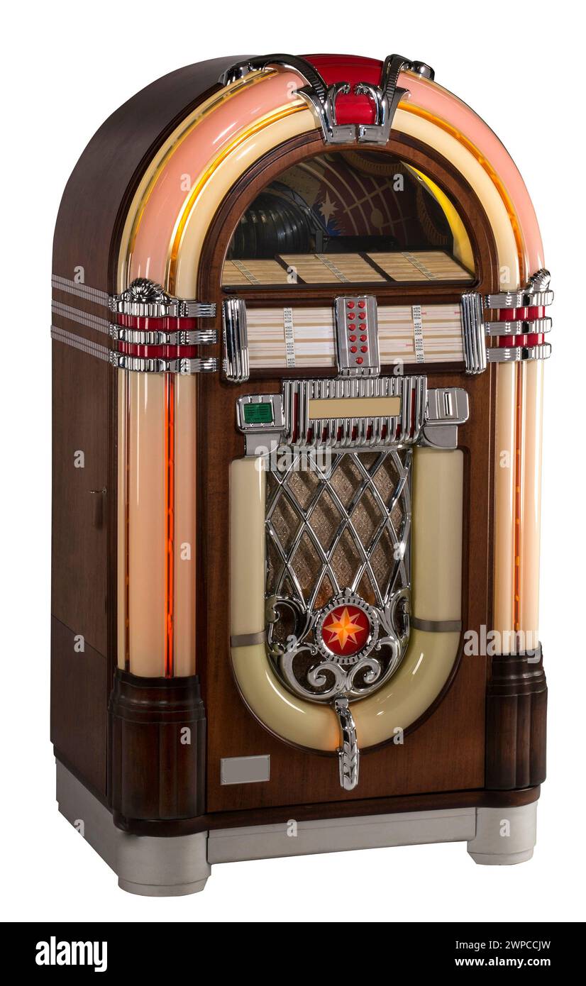 Juke box machine à musique vintage avec chemin de clipping Banque D'Images