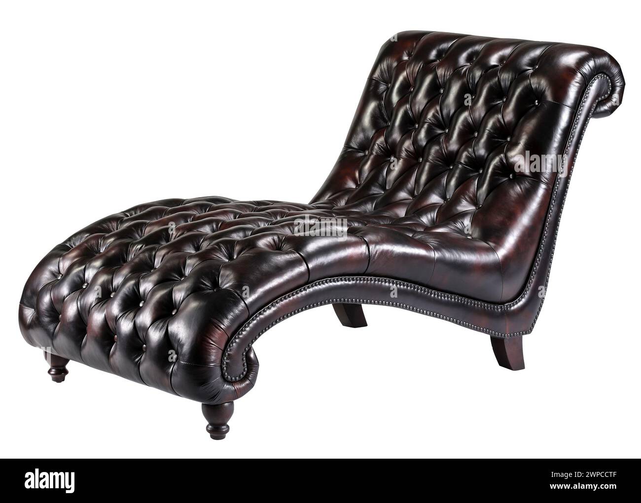 Chaise longue canapé noir Banque D'Images