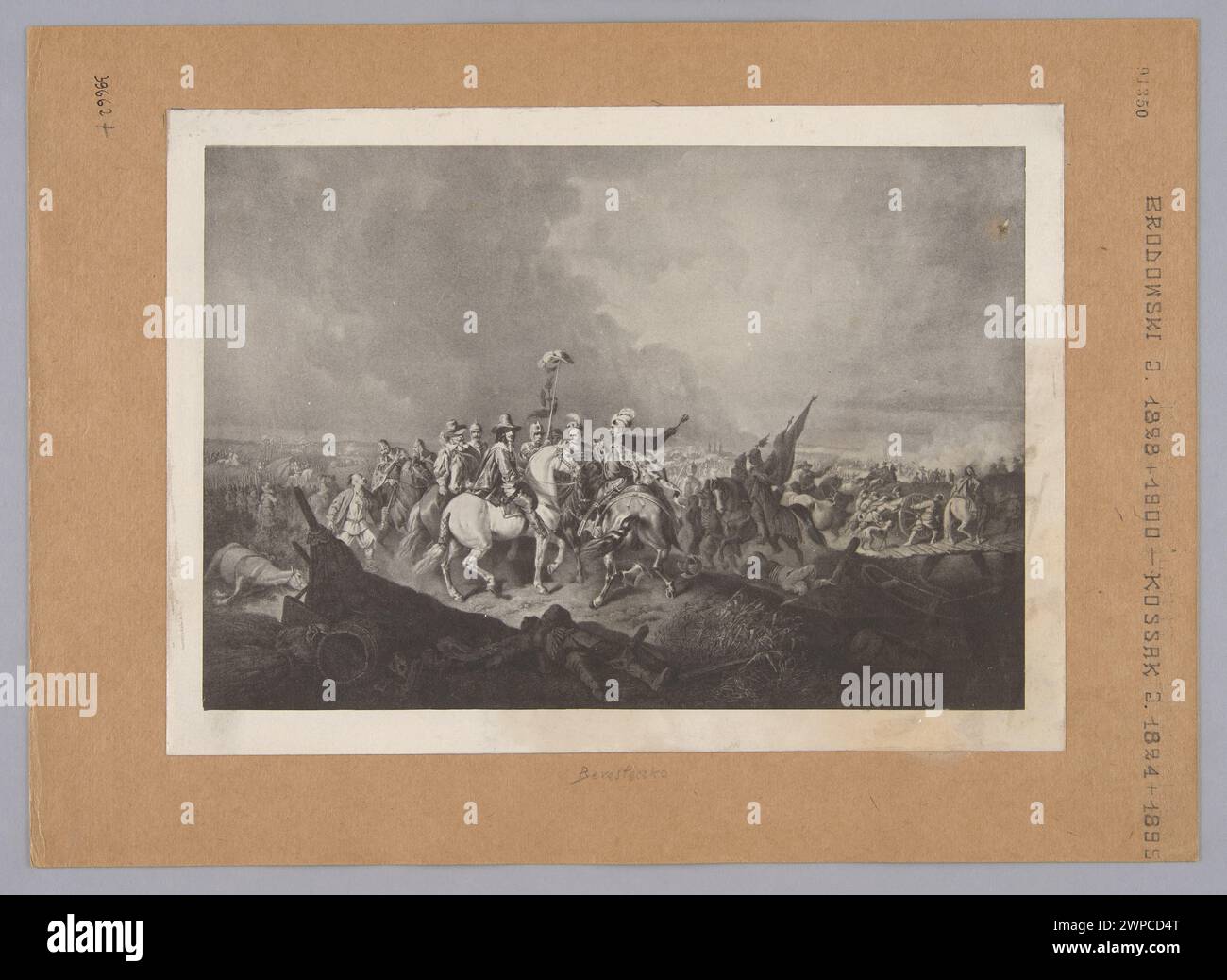 Reproduction de la bataille de Berestzek (1854) peinte par Józef Brodowski et Juliusz Kossak vers 1870, représentant l'action militaire et des personnages historiques. Banque D'Images Reproduction de la bataille de Berestzek (1854) peinte par Józef Brodowski et Juliusz Kossak vers 1870, représentant l'action militaire et des personnages historiques. Banque D'Images