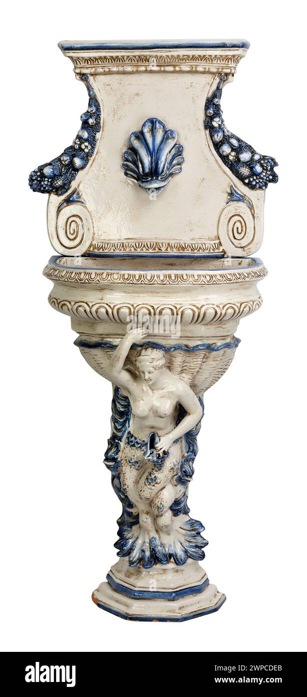 Statue en porcelaine de fontaine avec chemin de coupe. Banque D'Images