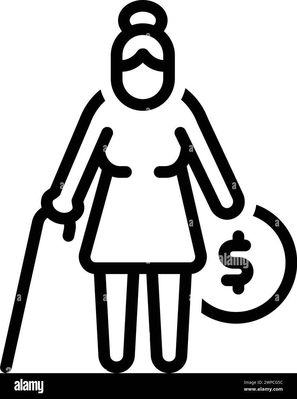 Icône pour pension, retraite Illustration de Vecteur