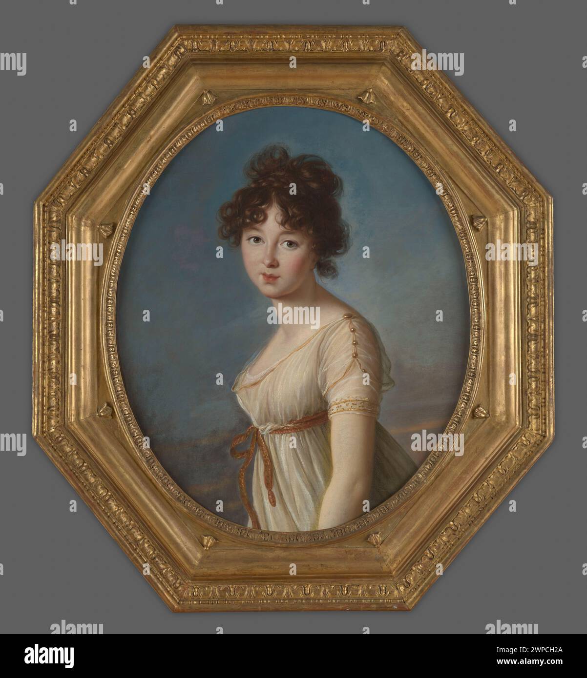 Portrait d'Aniela de Radziw peint par Elisabeth Louise Vigée-Zlebrun vers 1802, montrant les traits du visage, la tenue vestimentaire et le style artistique. Banque D'Images