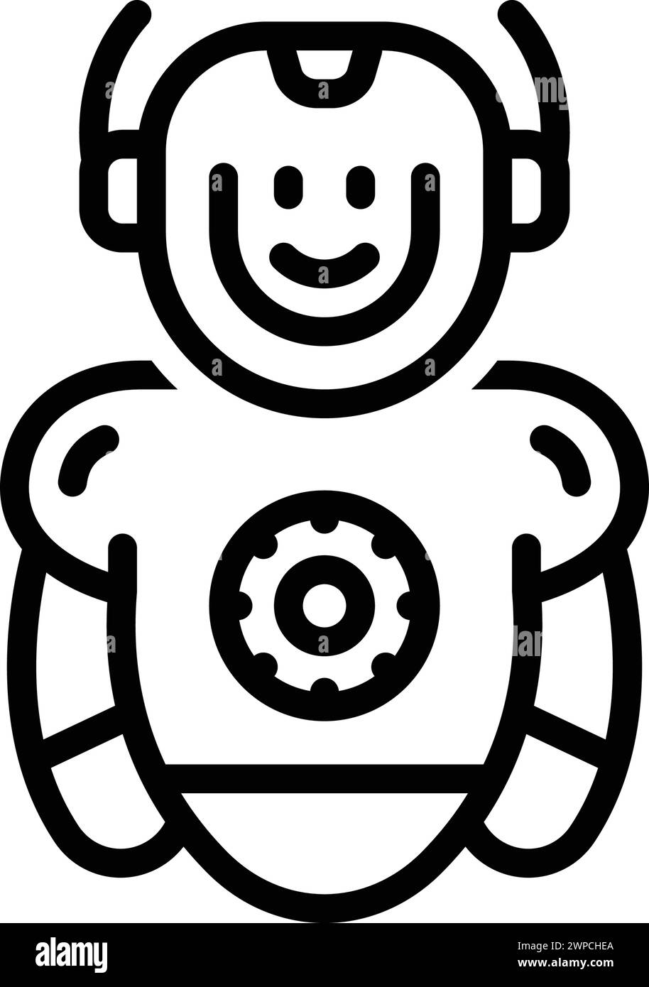 Icône pour la robotique, humanoïde Illustration de Vecteur