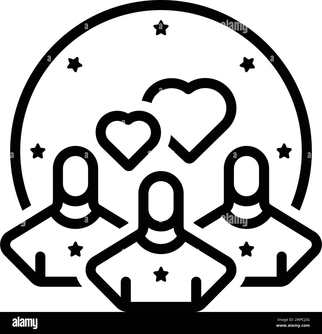 Icône pour inclusion, relation Illustration de Vecteur