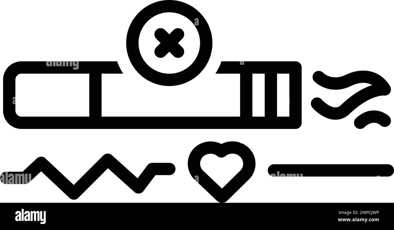 Icône pour ne pas fumer, cigarette Illustration de Vecteur