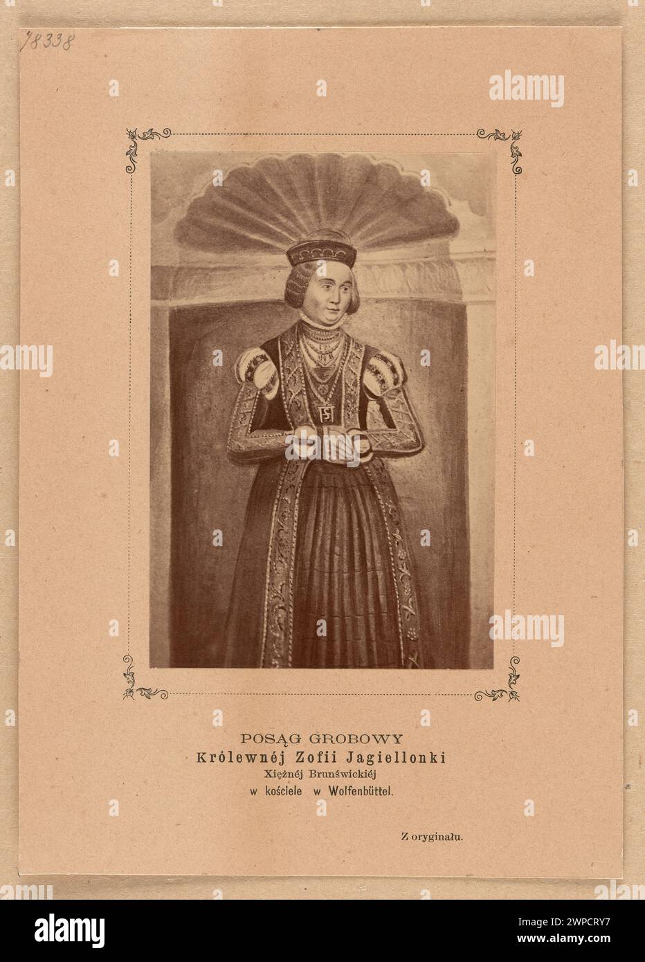 Photographie de l'image de la princesse de Zofia Jagiellon dans la statue funéraire de l'église de la bienheureuse Marie de la Vierge à Wolfenbüttel (Allemagne), il. Z : images photographiées pour le travail du jagellonien polonais au XVIe siècle. Age de Alexander Przedziecki, Kraków 1868 ; 1868 (1868-00-00-1868-00-00); Banque D'Images