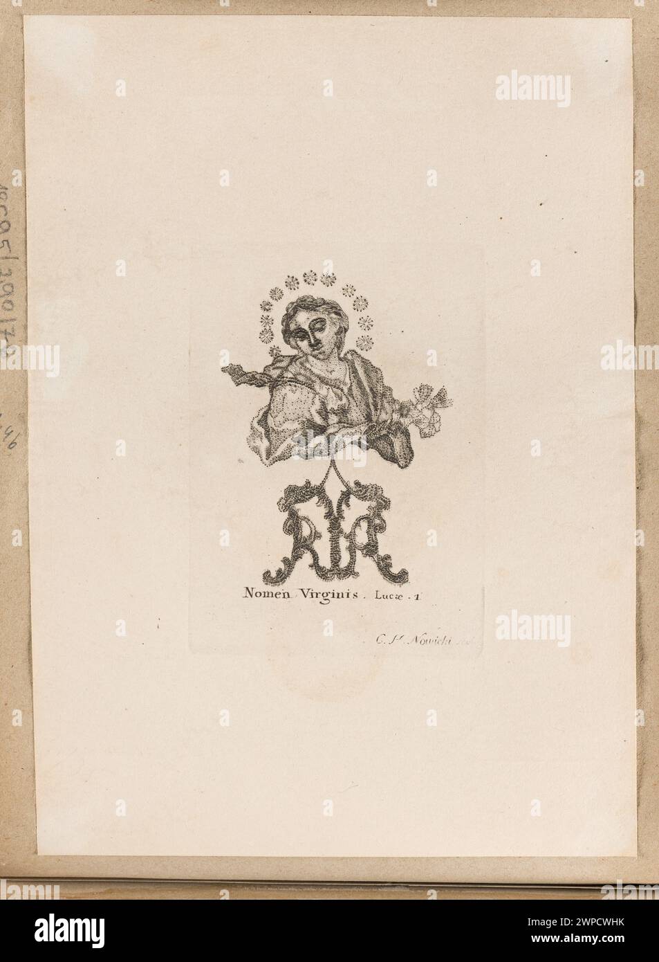 Notre-Dame (avec le monogramme de Marie) ; Nowicki, C. H. (fl. CA 1800-1825), Marcinowski, Antoni (Vilnius ; Drukarnia ; 1817-1862), TYSZKIEWICZ, Konstanty (1806-1868) ; 1800-1825 (1800-00-00-1825-00-00); Banque D'Images