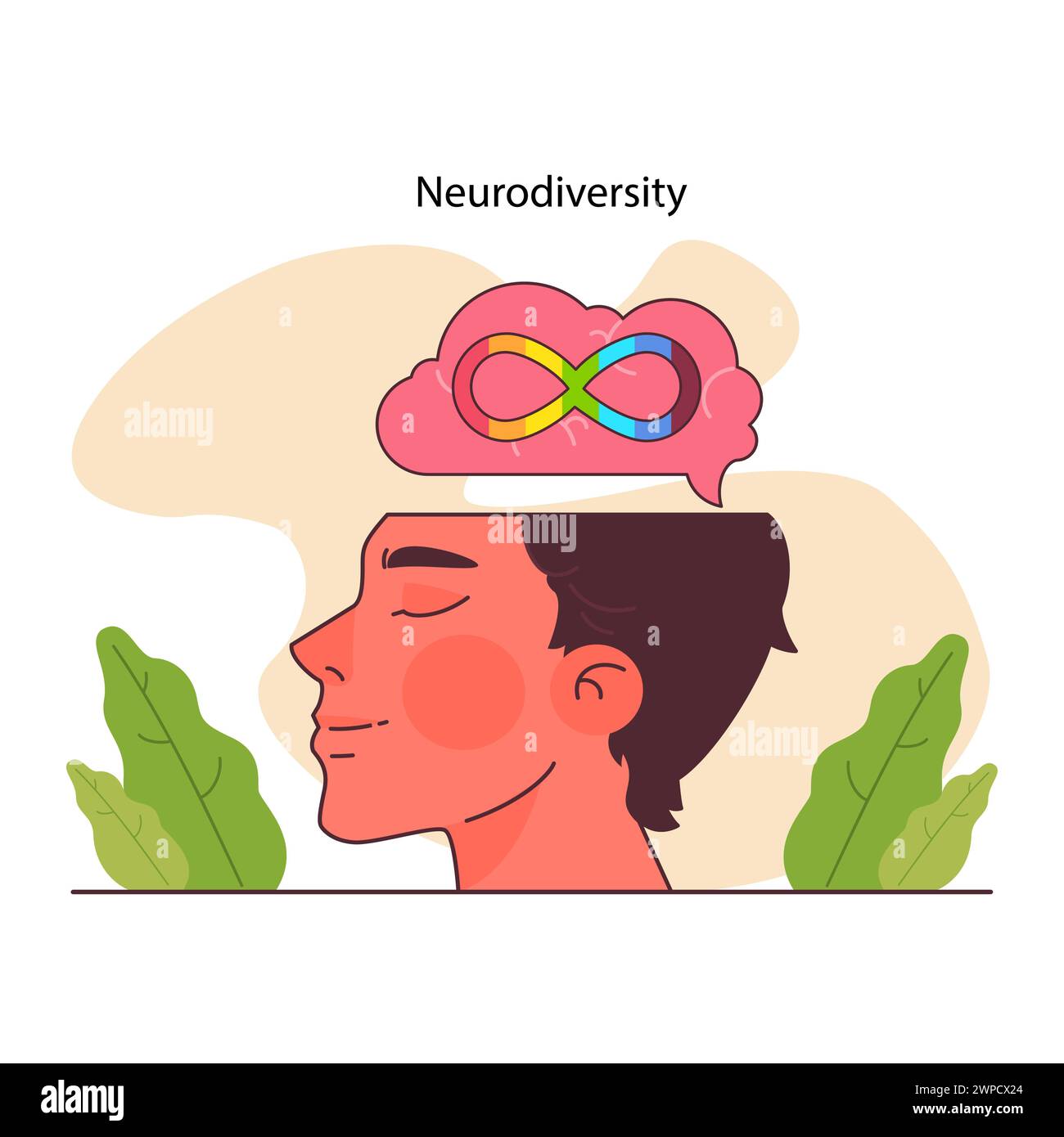 Neurodiversité. Spectre de développement cognitif. Sensibilisation à la santé mentale. Sociabilité, capacité d'apprentissage, capacité d'attention, humeur et troubles mentaux. Illustration vectorielle plate Illustration de Vecteur