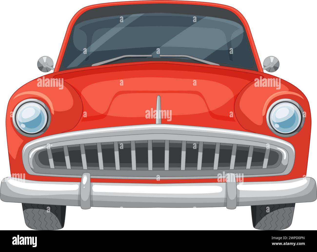 Graphique vectoriel d'une automobile vintage rouge brillant Illustration de Vecteur