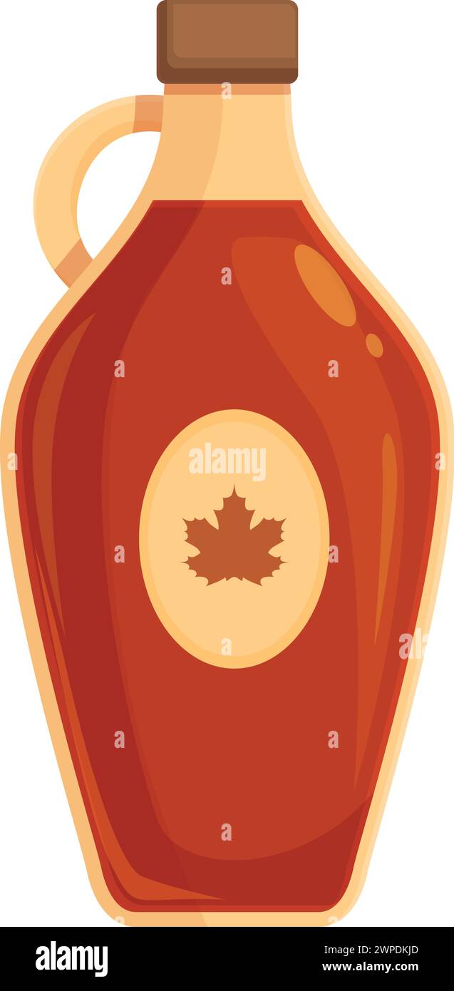 Vecteur de dessin animé d'icône de sirop canadien doux. Boisson à l'érable. Plante de cuisson fantaisie Illustration de Vecteur