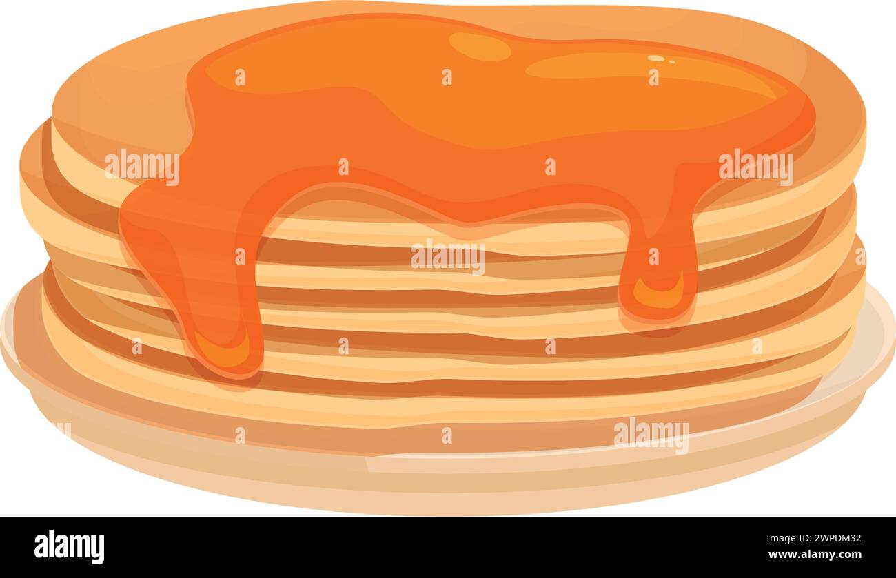 Vecteur de dessin animé d'icône de sirop alimentaire naturel. Assiette une alimentation saine. Cuisson par éclaboussures Illustration de Vecteur