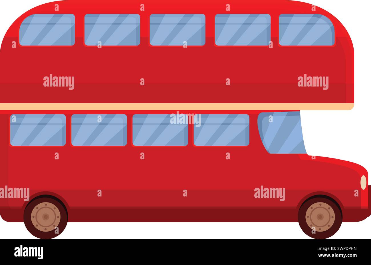 Vecteur de dessin animé d'icône de bus rouge britannique. London City. Cabine de voyage touristique Illustration de Vecteur