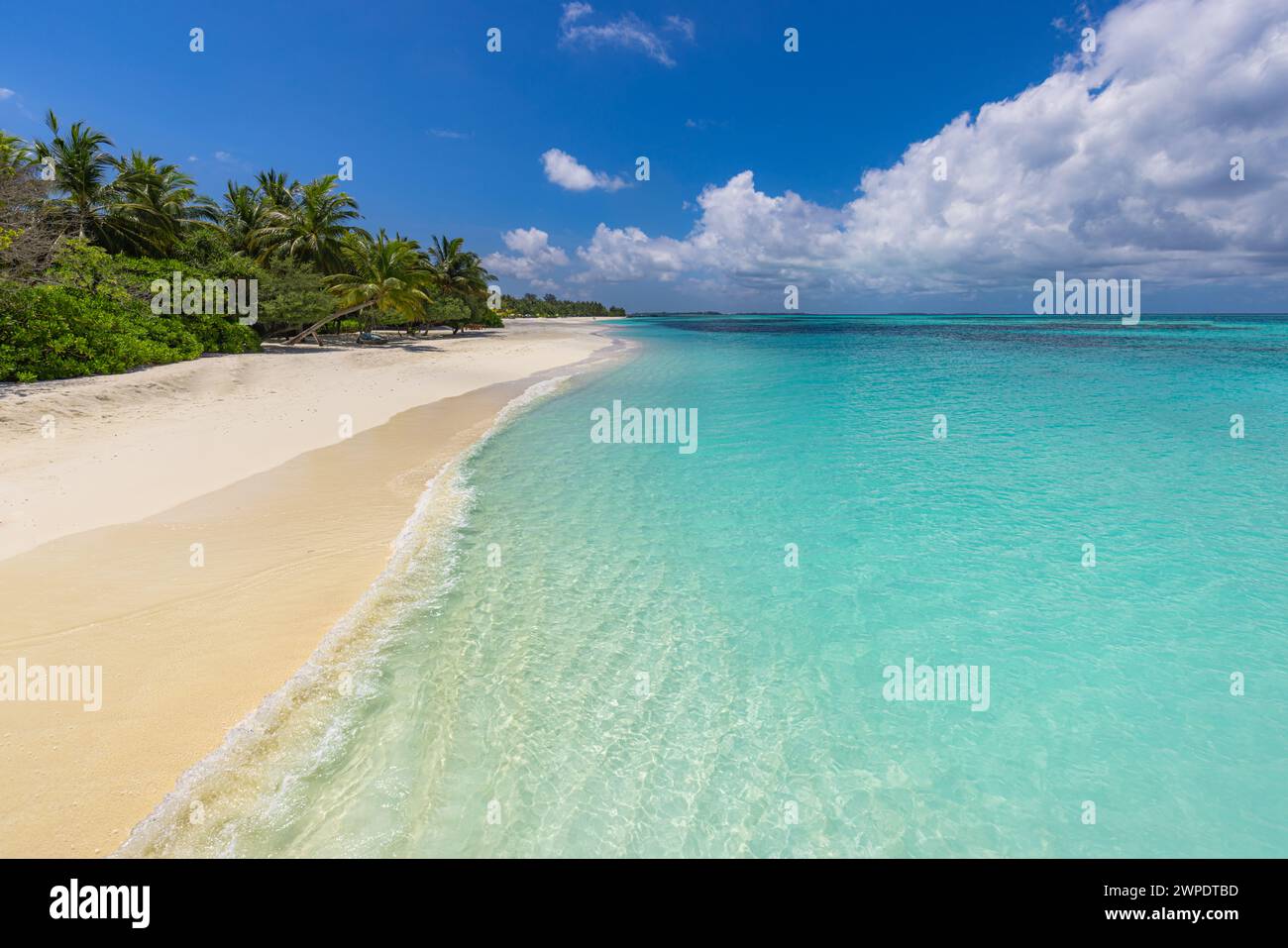 Tropical Resort hôtel plage paradis. Nature incroyable, côte, côte. Vacances d'été, voyage aventure. Paysage de vacances de luxe, superbe lagon océanique Banque D'Images