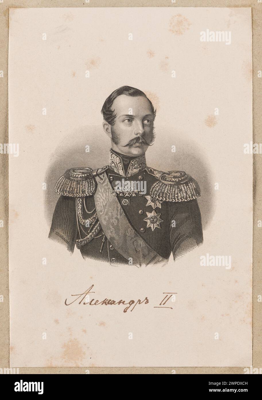 Portrait d'Alexandre II Nikolajewicz Romanowa, empereur russe de 1855 à 1860, représenté en tenue formelle. Banque D'Images