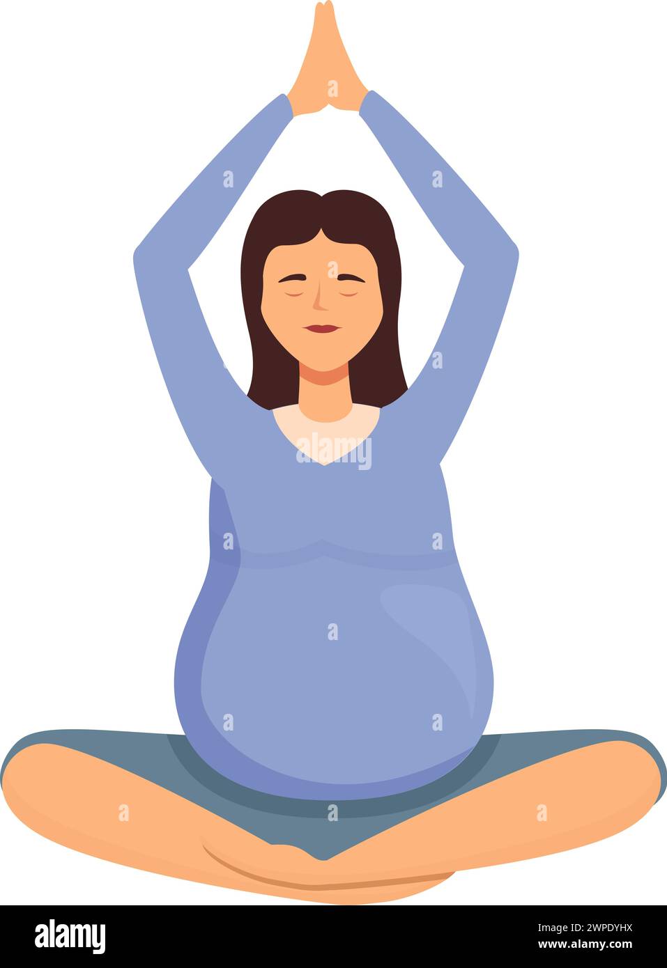 Vecteur de dessin animé d'icône de soins de santé de femme enceinte. Sommeil relaxant. Cours de yoga maman Illustration de Vecteur