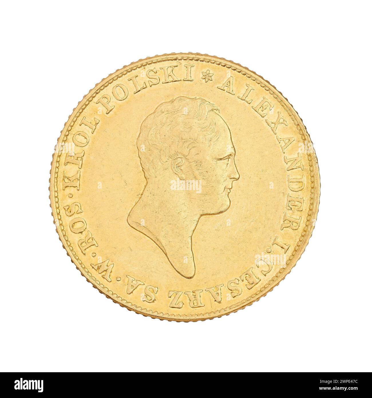 1819 double Pologne pièce de 50 zloty mettant en vedette Alexandre Ier Romanov, empereur russe et roi polonais, produite par Jakub Beiki. Banque D'Images