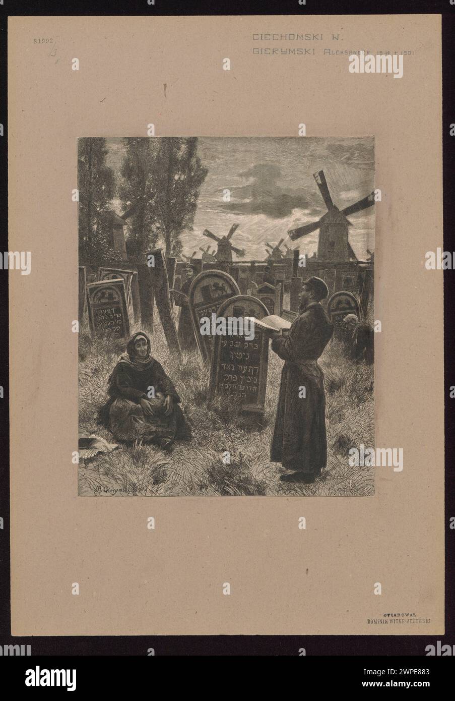 Au cimetière antique ; Ciechomski, Walenty (FL. CA 1878-1893), PUC, Bronis AW (Varsovie ; artistique et Dziemótniczy Zak 1882 (1882-00-00-1882-00-00) ; Tygodnik Powszechny (Varsovie - magazine - 1877-1885) - illustration, Varsovie (Voïvodie masovienne), Witke -Jeżewski, Dominik (1862-1944) - collection, cimetières, cadeau (provenance), Juifs Banque D'Images