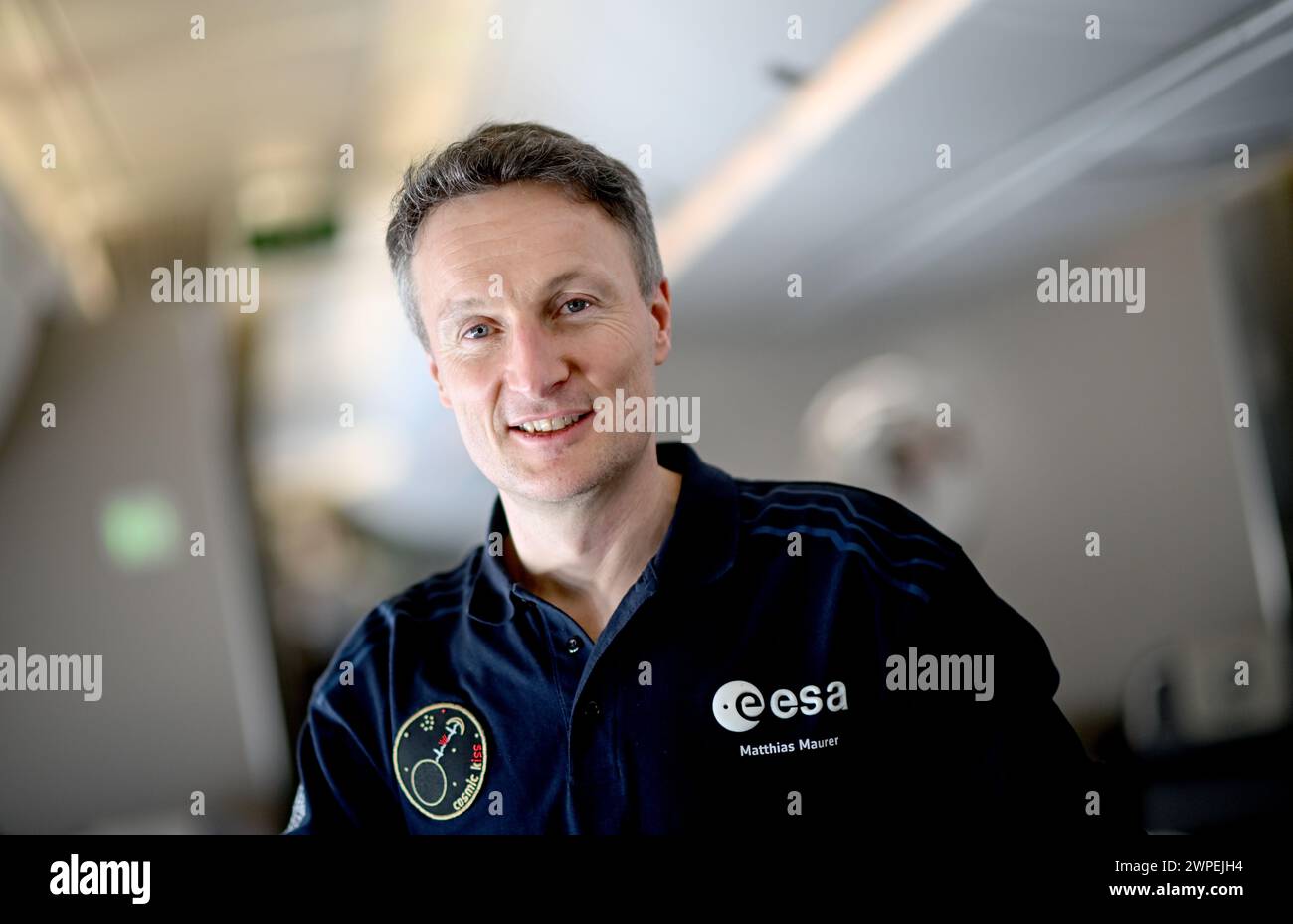 Washington, DC, États-Unis. 06 mars 2024. L'astronaute Matthias Maurer est debout dans un avion de l'armée de l'air en route pour Washington, DC crédit : Britta Pedersen/dpa/Alamy Live News Banque D'Images