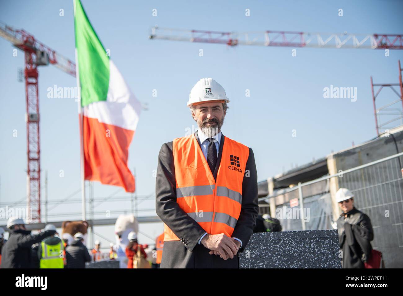 Milan, Italie. 07 mars 2024. Manfredi Catella alla cerimonia di completamento delle strutture del Villaggio Olimpico presso l'ex Scalo Porta Romana - News - Milano, Italia - Domenica 7 Marzo 2024 (Foto Claudio Furlan/Lapresse) Manfredi Catella lors de la cérémonie d'achèvement des installations du village olympique de l'ancienne Scalo Porta Romana - News - Milan, Italie - dimanche 7 mars 2024 (photo Claudio Furlan/Lapresse) crédit : LaPresse/Alamy Live News Banque D'Images