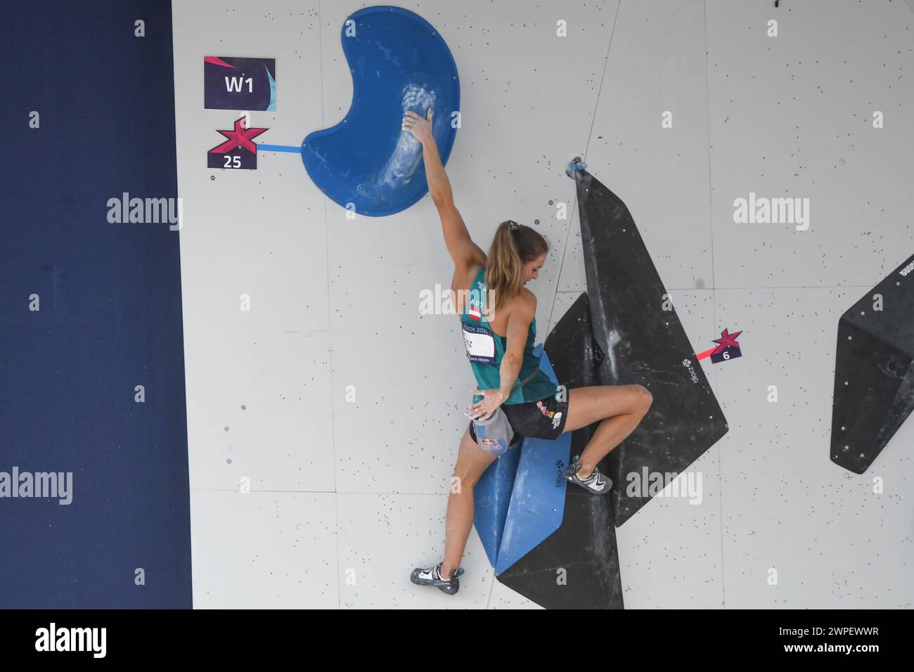 Jessica Pilz (Autriche). Escalade sportive. Championnats d'Europe Munich 2022 Banque D'Images