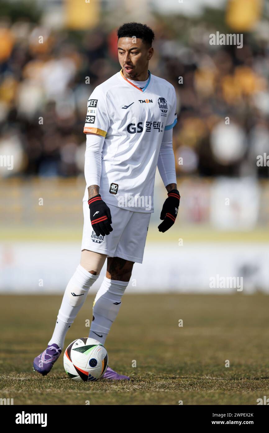 Gwangju, Corée du Sud ; 2 mars 2024. L'ancien joueur du Manchester United Jesse Lingard fait ses débuts pour le FC Séoul Banque D'Images