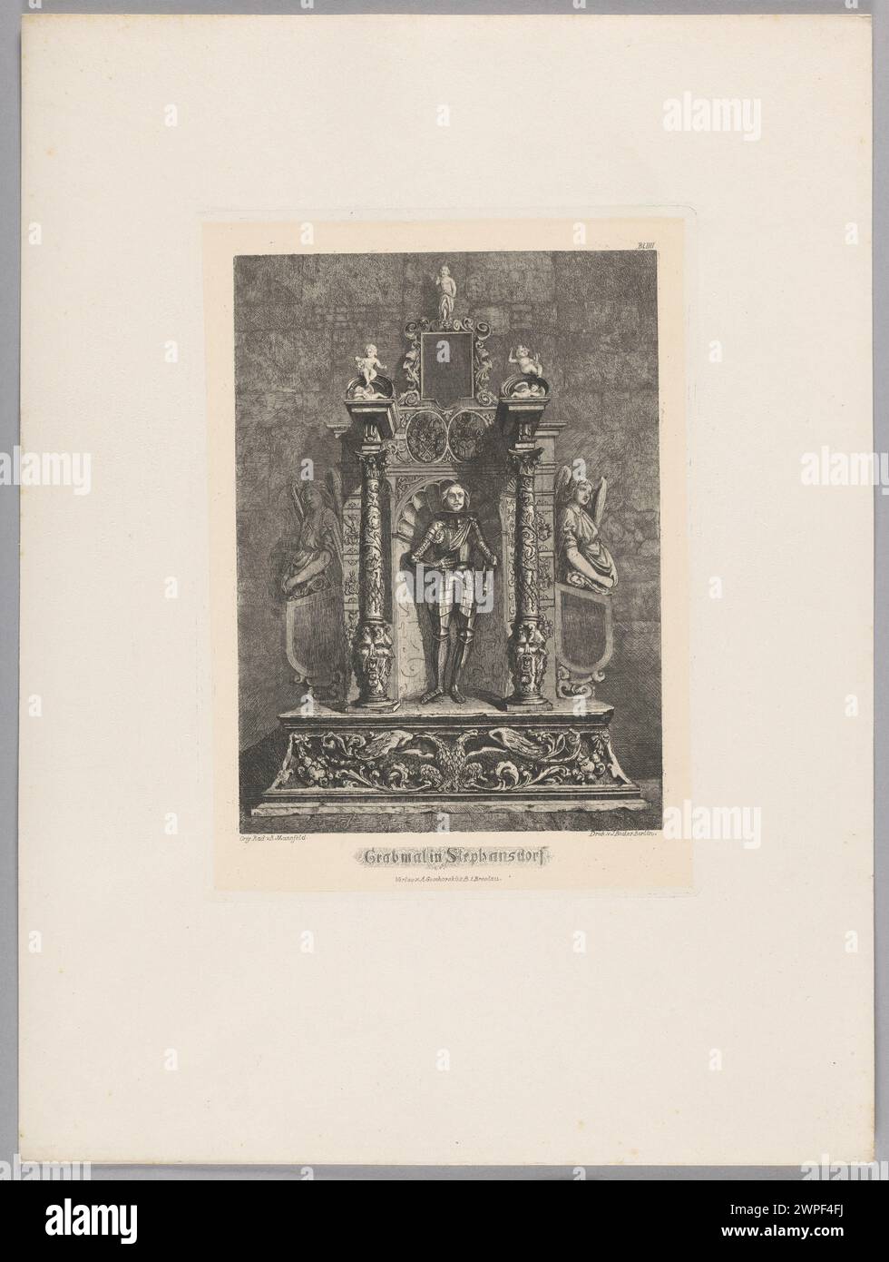 Grabmal in Stephansdorf, de la série : Aus Alt-Breslau und Schlesien ; Mannfeld, Bernhard (1848-1925), Verlag von A. Goschorsky (Wrocław ; maison d'édition ; 1758-CA 1920), Becker, J. (Berlin; AD Princess ; CA 1800-CA 1896) ; 1891 (1850-00-00-1900-00-00); Banque D'Images