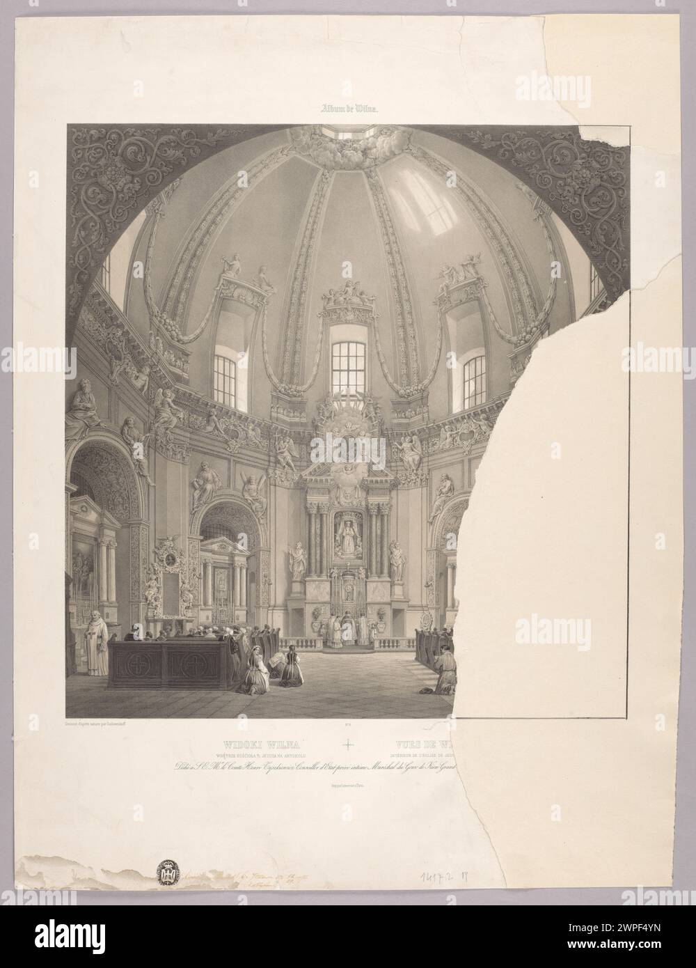 Cette représentation de 1846–1847 de la troisième apparition de Jésus à Antokol a été créée par Deroy, Sadovnikov et Lemercier à Paris, représentant la dévotion chrétienne étendue Banque D'Images