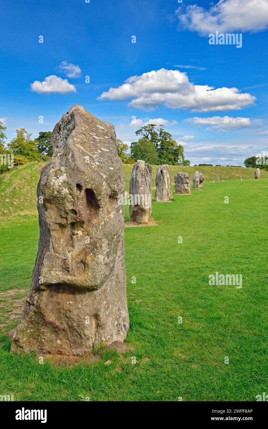 Avebury Neolithic Stone Circle, Wiltshire, Angleterre, Royaume-Uni Banque D'Images